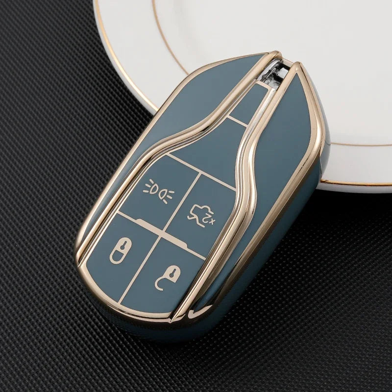 Bilnøkkelveske for Maserati Levante Ghibli Quattroporte GT Granturismo GranCabrio TPU-deksel Shell Fob Protector Tilbehør