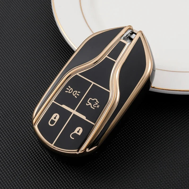 Bilnøkkelveske for Maserati Levante Ghibli Quattroporte GT Granturismo GranCabrio TPU-deksel Shell Fob Protector Tilbehør