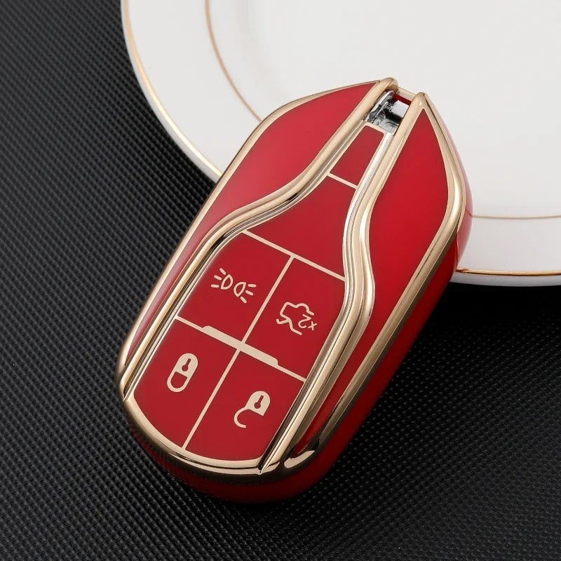 Bilnøkkelveske for Maserati Levante Ghibli Quattroporte GT Granturismo GranCabrio TPU-deksel Shell Fob Protector Tilbehør